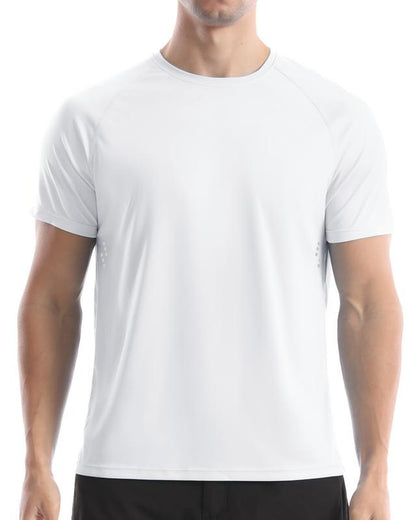 Men'S UPF 50+ Swim Shirts, Sun Protection Short Sleeve Rash Guard, Quick Dry T-Shirt for Fishing and Surfing