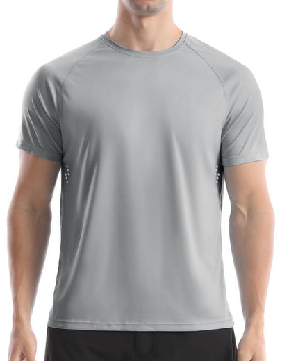 Men'S UPF 50+ Swim Shirts, Sun Protection Short Sleeve Rash Guard, Quick Dry T-Shirt for Fishing and Surfing