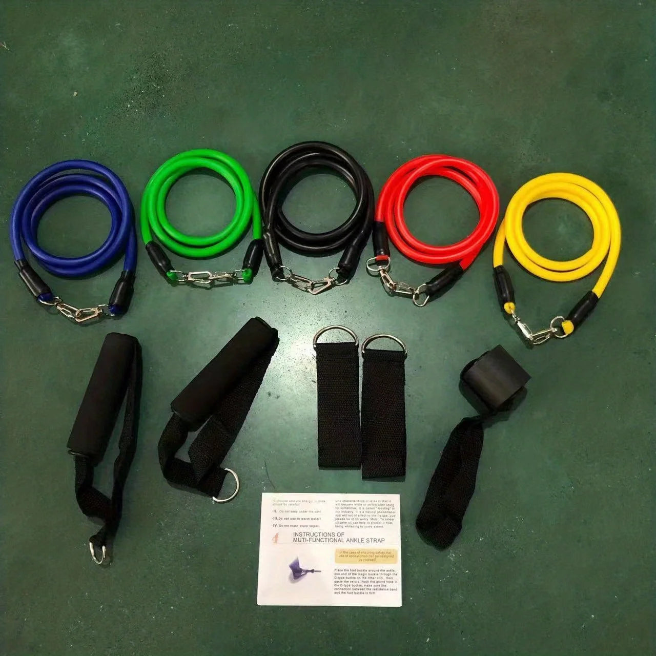 11Pcs TPE Resistance Bands Set, Resistance Bands with Door Anchor, Handles, Carry Bag, Legs Ankle Straps, Exercise Bands, Workout Bands for Home Gym, Fitness, Yoga & Pilates Suitable for Beginners