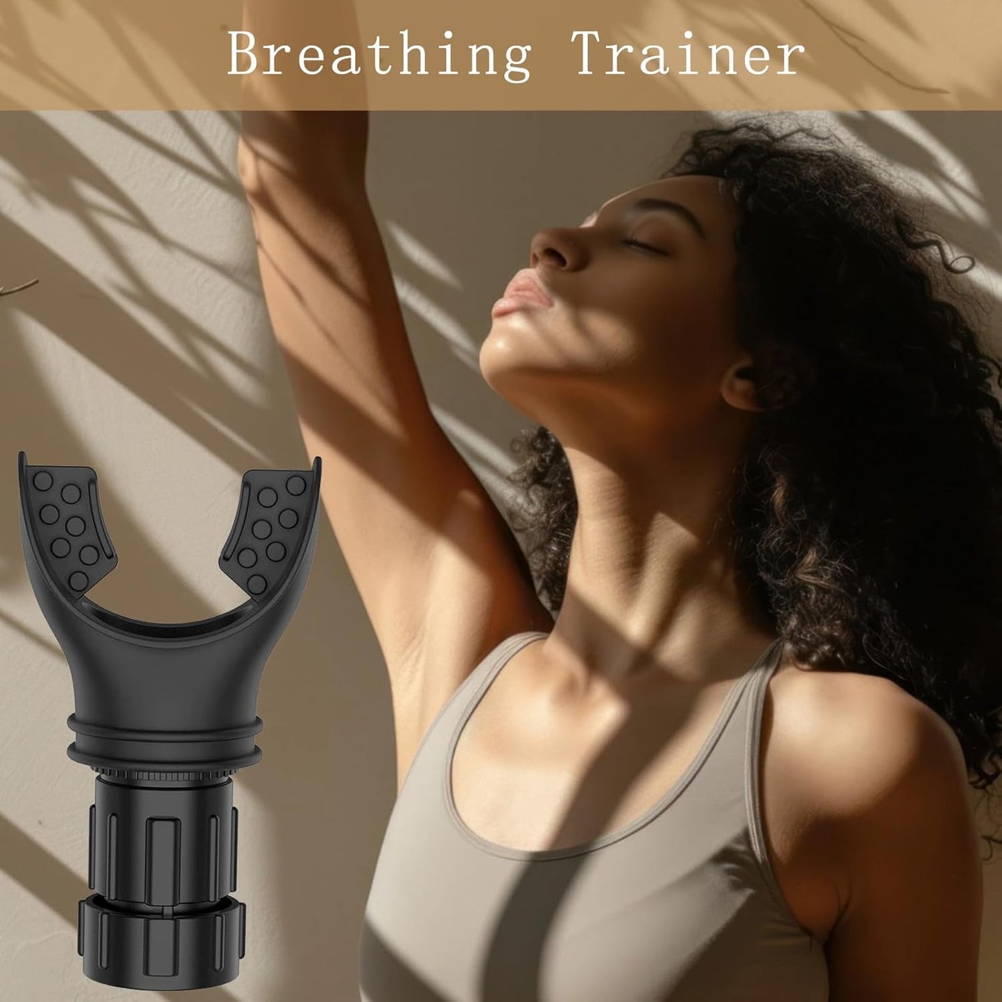 Breathing Trainer, Adjustable Exercise Device, Variable Settings - Adjustable to Different Fitness Needs, for Oral and Muscular Exercise(Black)