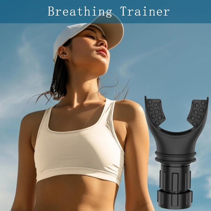 Breathing Trainer, Adjustable Exercise Device, Variable Settings - Adjustable to Different Fitness Needs, for Oral and Muscular Exercise(Black)