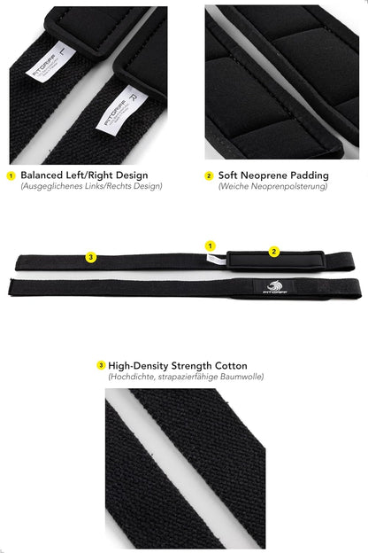 ® Lifting Wrist Straps for Weightlifting, Gym, Deadlift, Workout (Made of Premium Cotton & Padded) - Men & Women