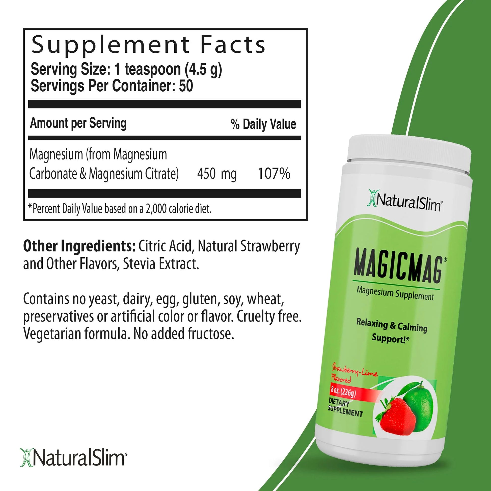 Magicmag® Magnesium Citrate Powder - anti Stress Drink Mix - 8Oz