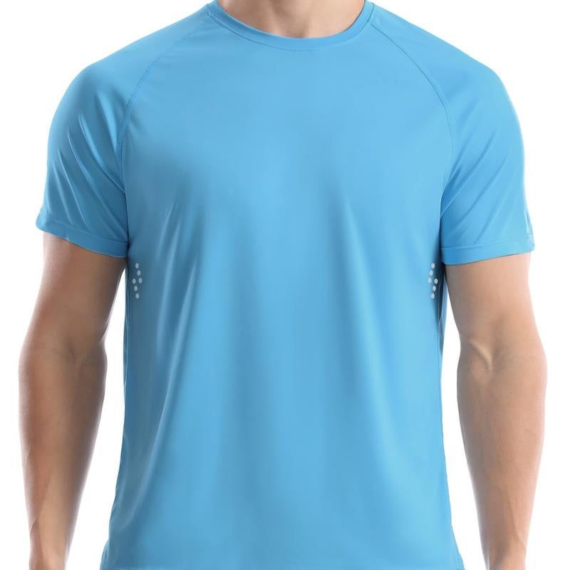 Men'S UPF 50+ Swim Shirts, Sun Protection Short Sleeve Rash Guard, Quick Dry T-Shirt for Fishing and Surfing